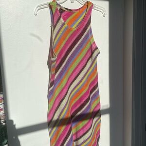 Colorful Striped Sleeveless Dress